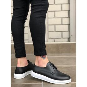 11boa BA0003 Bağcıklı Klasik Siyah Beyaz Yüksek Taban Casual Erkek Ayakkabı