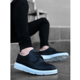 11boa BA0003 Bağcıklı Klasik Siyah Beyaz Yüksek Taban Casual Erkek Ayakkabı