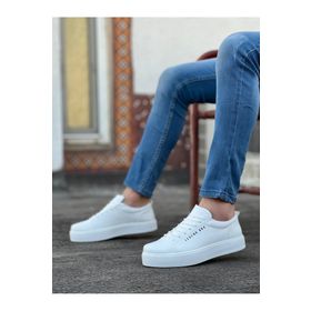 11boa BA0104 Bağcıklı Beyaz Cilt Deri Klasik Erkek Spor Ayakkabı