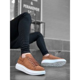 11boa BA0547 Boa Kalın Yüksek Taban Taba Süet Bağcıklı Erkek Spor Ayakkabı