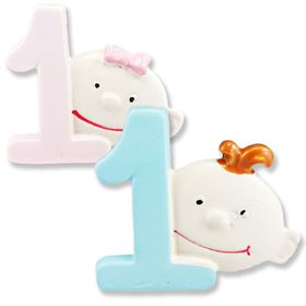 12 Adet 1 Yaşında Bebek Süsleme Biblo