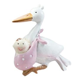 12 Adet Bebek Taşıyan Leylek Biblo