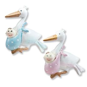 12 Adet Bebek Taşıyan Leylek Biblo