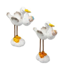 12 Adet Kundakta Bebek Taşıyan Leylek Biblo