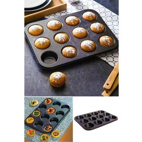12 Bölmeli Metal Muffin Kek Kalıbı