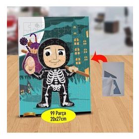 12 Halloween İskelet Kostümlü Adam 99 Parça Puzzle Yapboz Tablo