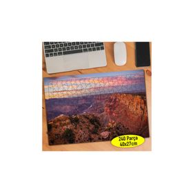 12 Kızıl Gökyüzü ve Kayalık Doğa Manzara 240 Parça Puzzle Yapboz
