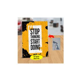 12 Stop Thinking Start Doing Yazılı 99 Parça Puzzle Yapboz Tablo