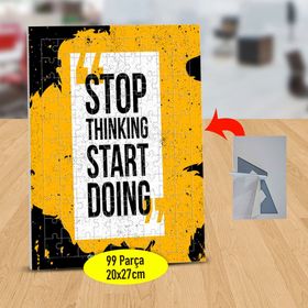 12 Stop Thinking Start Doing Yazılı 99 Parça Puzzle Yapboz Tablo