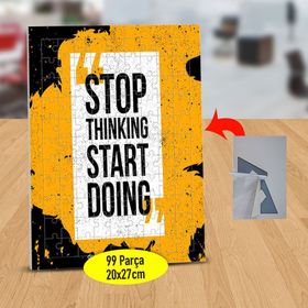 12 Stop Thinking Start Doing Yazılı 99 Parça Puzzle Yapboz Tablo