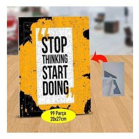 12 Stop Thinking Start Doing Yazılı 99 Parça Puzzle Yapboz Tablo