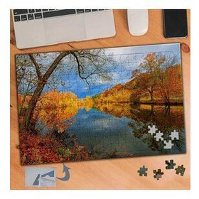 120 Sararmış Ağaçlar Göl Manzarası 240 Parça Puzzle Yapboz Tablo