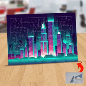 12079 Yeşil Işıklandırmalı Binalar 99 Parça Puzzle Yapboz Tablo