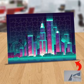 12079 Yeşil Işıklandırmalı Binalar 99 Parça Puzzle Yapboz Tablo