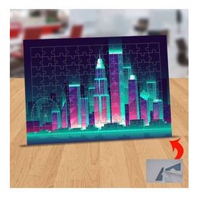 12079 Yeşil Işıklandırmalı Binalar 99 Parça Puzzle Yapboz Tablo