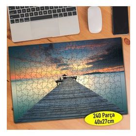 121077676 Gün Batımı Deniz İskelesi 240 Parça Puzzle Yapboz