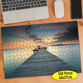 121077676 Gün Batımı Deniz İskelesi 240 Parça Puzzle Yapboz