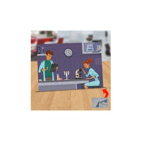1214824 Laboratuvardaki Profesörler 99 Parça Puzzle Yapboz Tablo