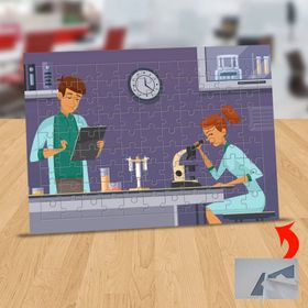 1214824 Laboratuvardaki Profesörler 99 Parça Puzzle Yapboz Tablo