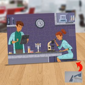 1214824 Laboratuvardaki Profesörler 99 Parça Puzzle Yapboz Tablo
