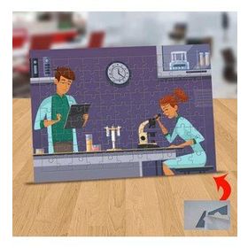 1214824 Laboratuvardaki Profesörler 99 Parça Puzzle Yapboz Tablo