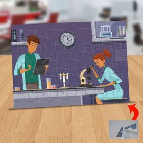 1214824 Laboratuvardaki Profesörler 99 Parça Puzzle Yapboz Tablo