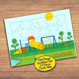 121PZ Renkli Çocuk Parkı Çocuklara Özel Puzzle Yapboz Tablo