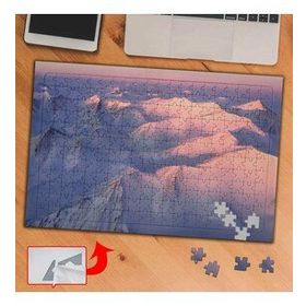 122 Pembe Gün Batımı Beyaz Dağlar 240 Parça Puzzle Yapboz Tablo