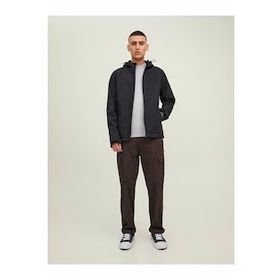 12212363 Jack & Jones Jjemarvin Hood Softshell Noos Erkek Mont Black