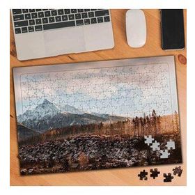122985 Topraktaki Kar Dağlar Çalılıklar 240 Parça Puzzle Yapboz