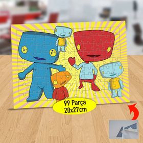 1233 Renkli Gülümseyen Uzaylılar 99 Parça Puzzle Yapboz Tablo