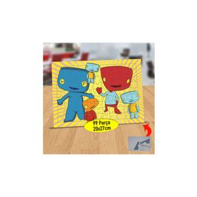 1233 Renkli Gülümseyen Uzaylılar 99 Parça Puzzle Yapboz Tablo