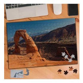 124 Kızıl Topraklarda Dağ Manzarası 240 Parça Puzzle Yapboz Tablo