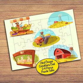 12498 Meslek Öğreniyorum Çiftçilik 24 Parça Çocuklara Özel Yapboz Tablo