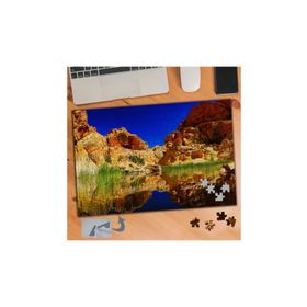 125 Göle Yansıyan Kayalık Manzarası 240 Parça Puzzle Yapboz Tablo