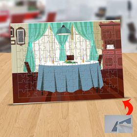 126216278 Restoranda Yemek Masası 99 Parça Puzzle Yapboz Tablo