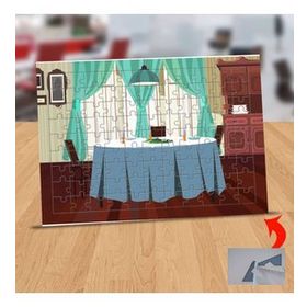126216278 Restoranda Yemek Masası 99 Parça Puzzle Yapboz Tablo