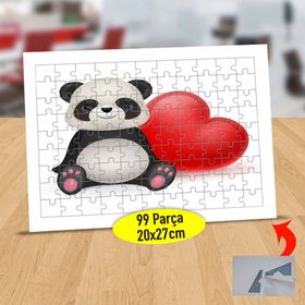 12622204 Kalpli Balonlu Panda 99 Parça Puzzle Yapboz Tablo