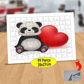 12622204 Kalpli Balonlu Panda 99 Parça Puzzle Yapboz Tablo