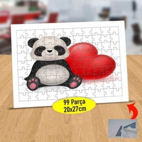 12622204 Kalpli Balonlu Panda 99 Parça Puzzle Yapboz Tablo