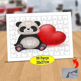 12622204 Kalpli Balonlu Panda 99 Parça Puzzle Yapboz Tablo