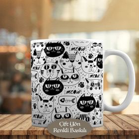 1273-148 Sevimli Hayvan Kedicikler Meow Kupa Bardak