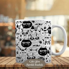 1273-148 Sevimli Hayvan Kedicikler Meow Kupa Bardak