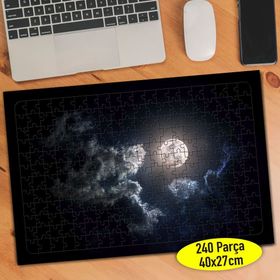 127982234 Bulutlu Dolunay Gecesi 240 Parça Puzzle Yapboz