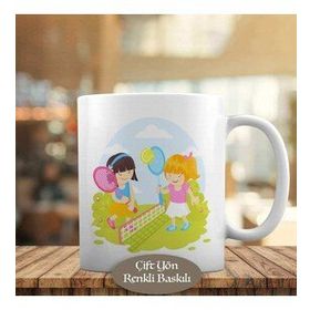 1284-12669 Teniz Oynayan Kızlar Kupa Bardak