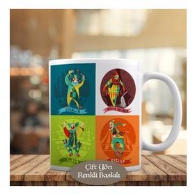 1284-16022 Palyaço Karakterleri Kupa Bardak