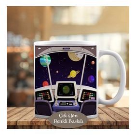 1284-2743 Uzay Mekiğinden Galaksiler Kupa Bardak