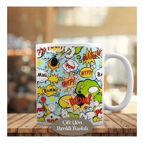 1284-3994 Pop Art Tepki Baloncukları Kupa Bardak