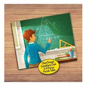 128411140 Geometri Öğretmeni 24 Parça Çocuklara Özel Yapboz Tablo