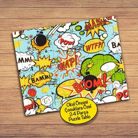12843994 Pop Art Tepkiler 24 Parça Çocuklara Özel Yapboz Tablo